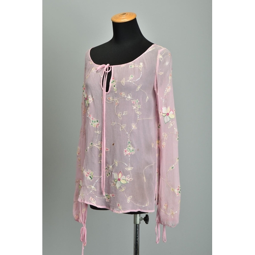 235 - A 1990's Amanda Darling lightweight sequin embellished shirt (ref: SPH). Condition Report           ... 