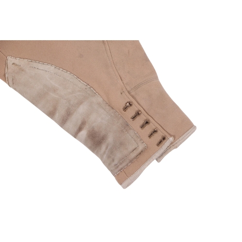 248 - 1920's hunting breeches.  Gentleman's fall-front cavalry twill riding attire, bespoke tailored by Cu... 