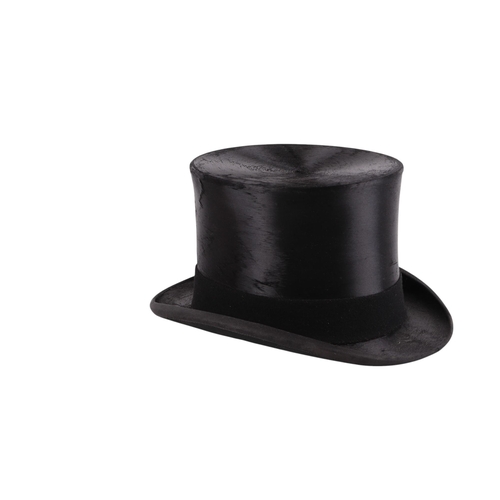 251 - A silk hunting top hat by Walter Barnard 1930's 6 7/8th with more modern Lock Co. box.