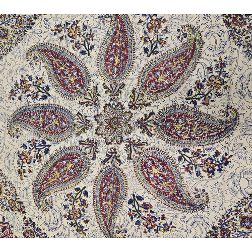 267 - An Iranian Esfahan traditional cotton hand printed wall hanging, 120 by 120cms.