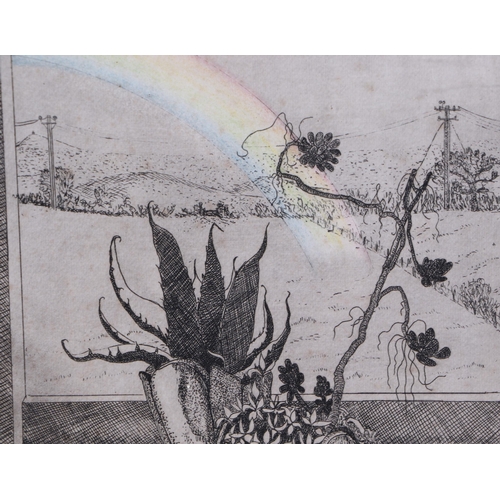 302 - Gwen Roberts (20th century British) - The Rain is Over and Gone - limited edition etching, signed in... 