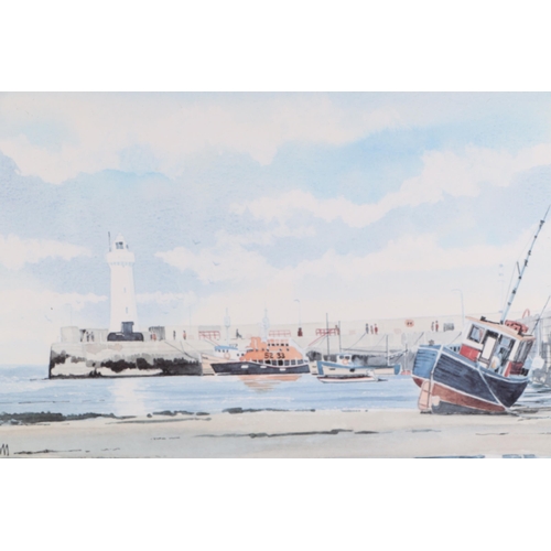 307 - After John Marshall - Harbour at Low Tide - limited edition coloured print 841/850, framed & glazed,... 