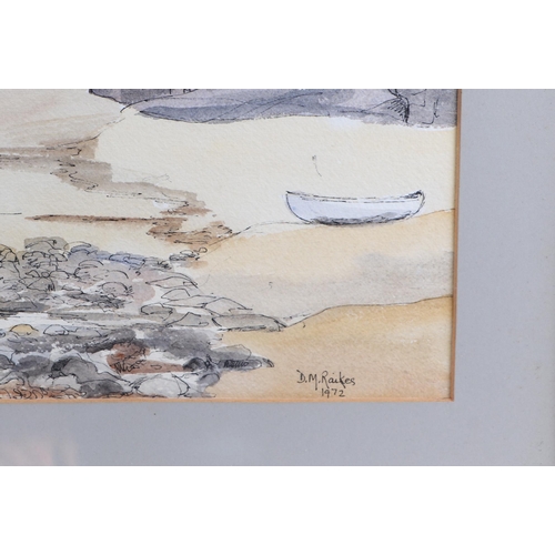 309 - Dorothea Raikes (20th century British) - Penbryn Sands - signed & dated '72 lower right, pen and wat... 