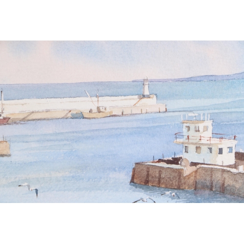 320 - David Reynoldson (modern British) - Harbour Scene - signed & dated 2002 lower left, watercolour, fra... 