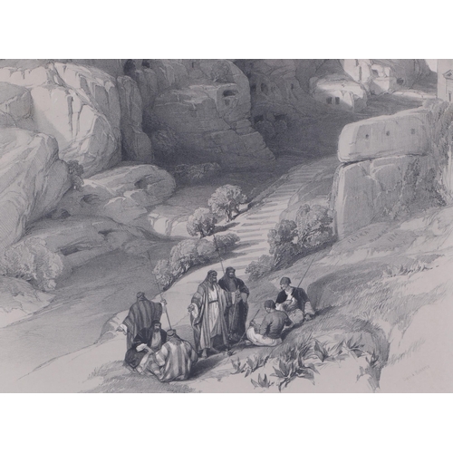 322 - After David Roberts (1796-1864) - The Ravine, Petra - lithograph, framed & glazed, 33 by 50cms.