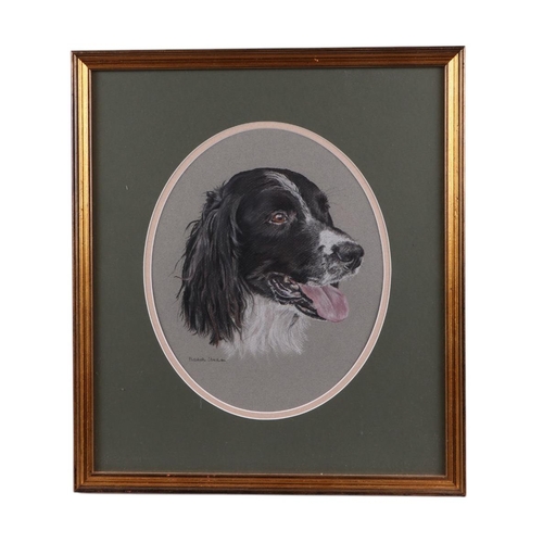 331 - V Sales (modern British) - oval portrait of a Whippet type dog; together with another similar of a s... 