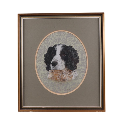 331 - V Sales (modern British) - oval portrait of a Whippet type dog; together with another similar of a s... 