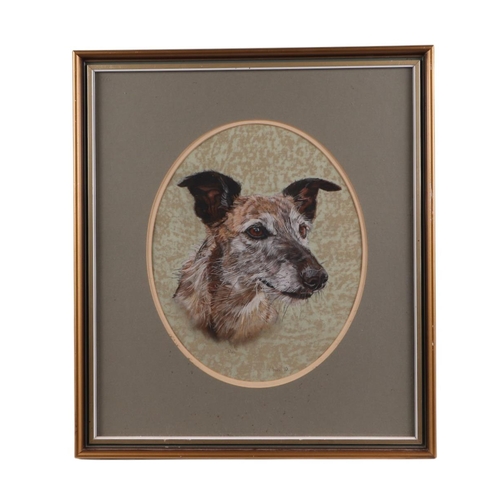 331 - V Sales (modern British) - oval portrait of a Whippet type dog; together with another similar of a s... 