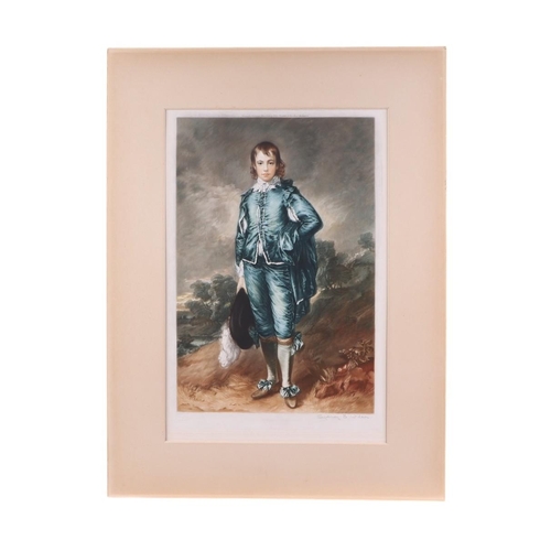 332 - After Thomas Gainsborough - The Blue Boy - mezzotint by Sydney Ernest Wilson, signed in pencil to th... 