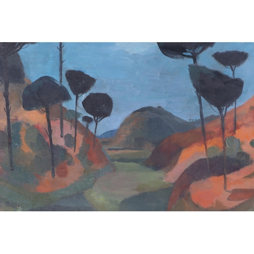 372 - Violet Fuller (1920-2008) - Catalonia Trees - signed lower left and dated 1954 to verso, oil on canv... 