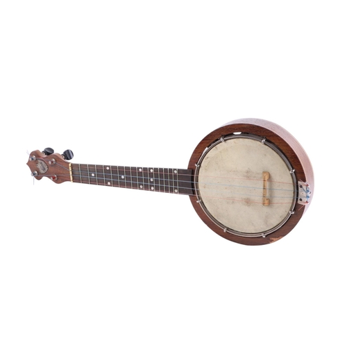 481 - A Keech banjolele, model no. C5152, cased, 56cms long.