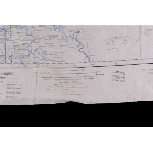 49 - A group of WWII and pre-WWII maps printed on textile, compiled and Zincographed at the survey Office... 