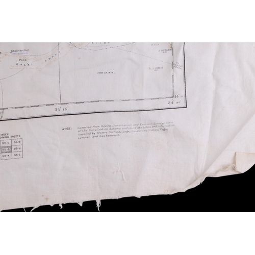 49 - A group of WWII and pre-WWII maps printed on textile, compiled and Zincographed at the survey Office... 