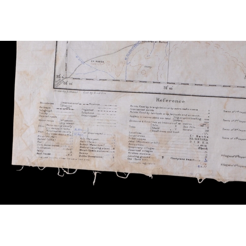 49 - A group of WWII and pre-WWII maps printed on textile, compiled and Zincographed at the survey Office... 