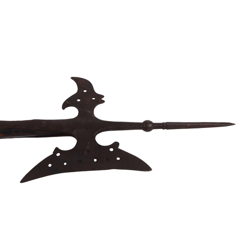 52 - A possibly late 17th century Monmouth Rebellion Era peasants halberd adapted with later truncated sh... 