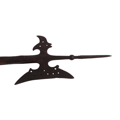 52 - A possibly late 17th century Monmouth Rebellion Era peasants halberd adapted with later truncated sh... 