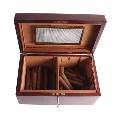 551 - A Dunhill mahogany two-division humidor, 34cms wide.Condition ReportBoth front corners have veneer l... 