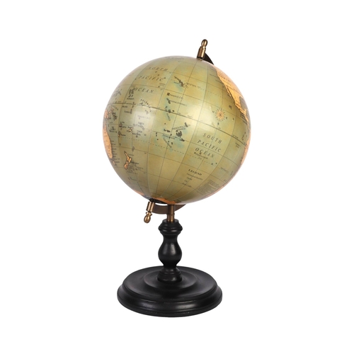 616 - A world globe on an ebonised stand. 35cm high