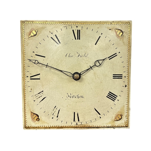 625 - A 19th century longcase clock, the square painted dial with Roman numerals and signed 'Chas Field, H... 