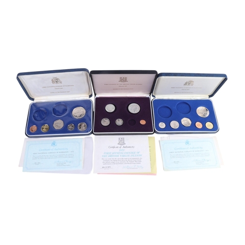 676 - A quantity of proof coins and coin sets to include Barbados, British Virgin Islands and Trinidad & T... 