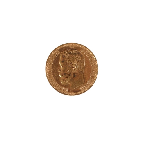 685 - An 1898 Russian five Ruble gold coin, 4.3g.