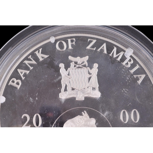 692 - A Republic of Zambia 100 Years Queen Mother 3kg silver commemorative coin, boxed.