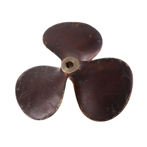 70 - Nautical interest:  A brass ships propeller / screw, impressed 'Sudbury' and '41529' to verso, 32cms... 