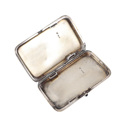 732 - A silver cigarette case with engine turned decoration; together with a silver vesta case, 103g (2).