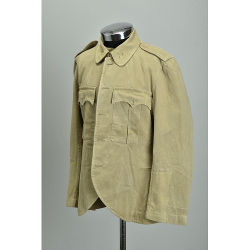 79 - WWII Scottish Uniform, a khaki drill KD doublet / kilt jacket (ref: YVU).