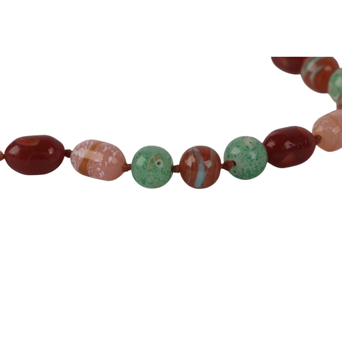 799 - A group of bead necklaces to include malachite and carnelian.