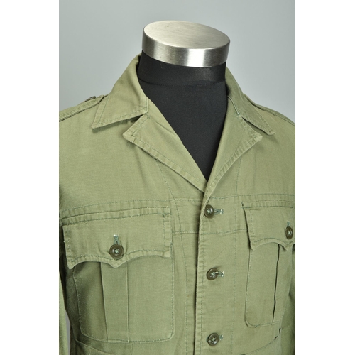 81 - British Army Korean War Era aertex olive green OG bush jacket (ref: WXZ).