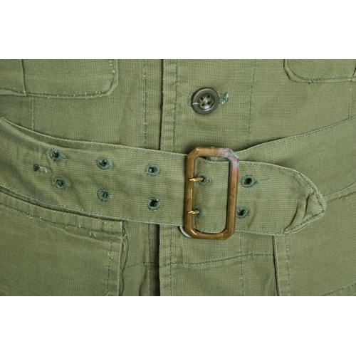 81 - British Army Korean War Era aertex olive green OG bush jacket (ref: WXZ).