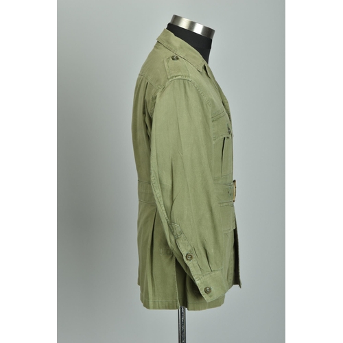 81 - British Army Korean War Era aertex olive green OG bush jacket (ref: WXZ).