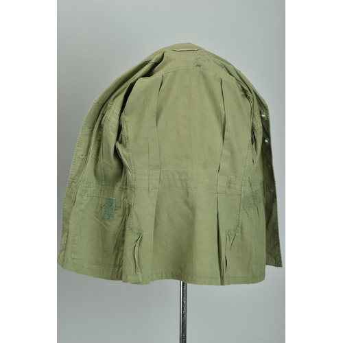 81 - British Army Korean War Era aertex olive green OG bush jacket (ref: WXZ).