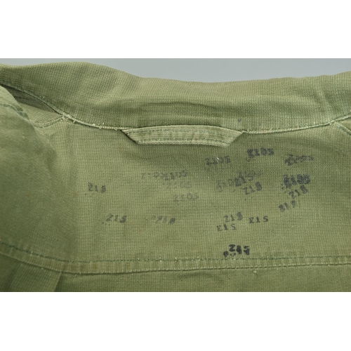 81 - British Army Korean War Era aertex olive green OG bush jacket (ref: WXZ).