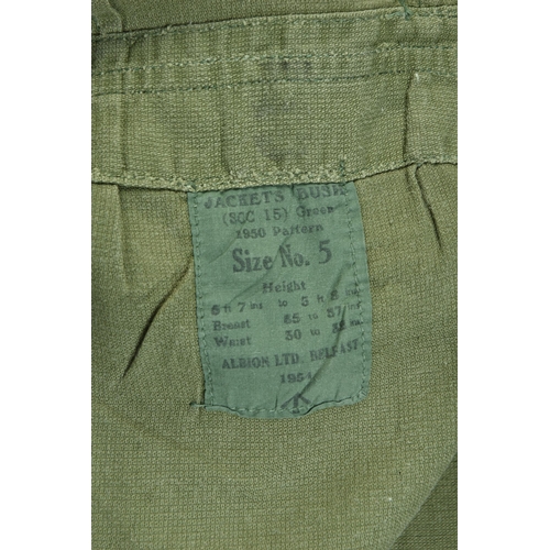 81 - British Army Korean War Era aertex olive green OG bush jacket (ref: WXZ).