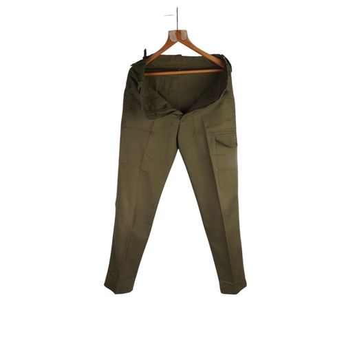 83 - British Army Colonel's Cold War era lightweight trousers and olive green shirt with gorgets and rank... 