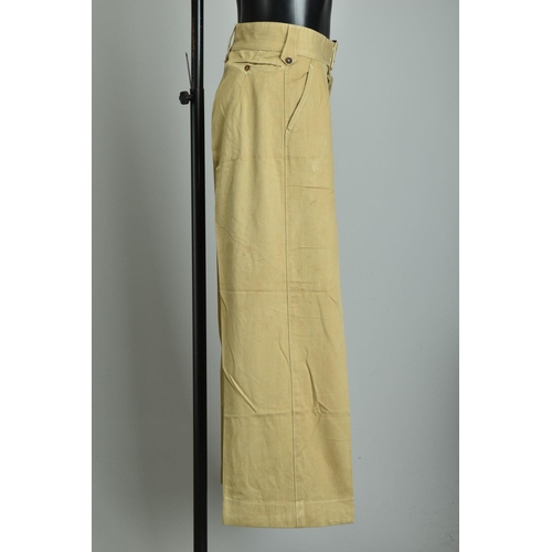 86 - A pair of WWII khaki drill uniform trousers (ref: XRE).