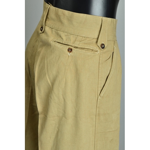 86 - A pair of WWII khaki drill uniform trousers (ref: XRE).