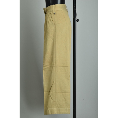 86 - A pair of WWII khaki drill uniform trousers (ref: XRE).