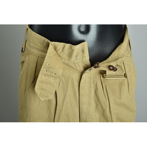 86 - A pair of WWII khaki drill uniform trousers (ref: XRE).