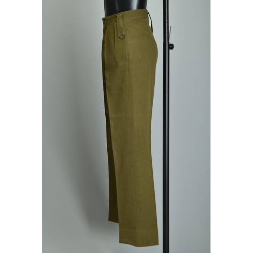 87 - 1950s Uniform Trousers, denim overalls in olive green; together with another pair of trousers (ref: ... 