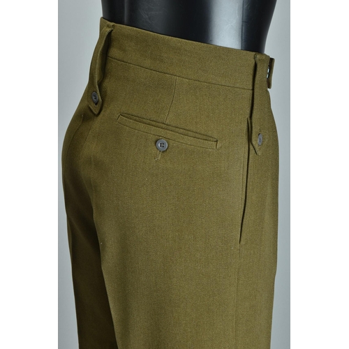 87 - 1950s Uniform Trousers, denim overalls in olive green; together with another pair of trousers (ref: ... 