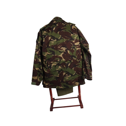 99 - British Army Colonel's Cold War era DPM camouflage combat jacket with lightweight trousers and olive... 