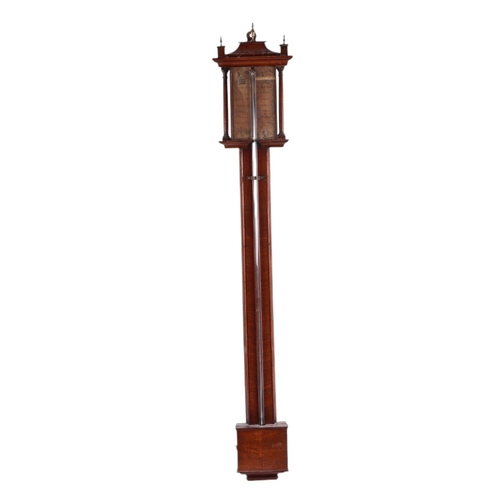 478 - A 19th century mahogany stick barometer, 100cms high.