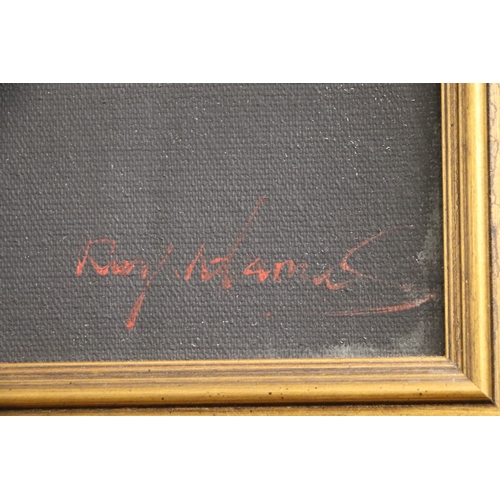 270 - Rory Mamus (?) - Portrait of Sir Winston Churchill - signed lower right, oil on board, framed, 40 by... 