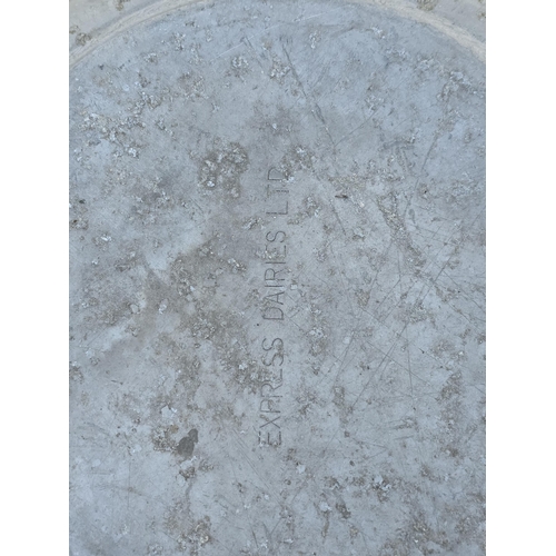 21 - An Express Dairy's Ltd milk churn, 74cms high.