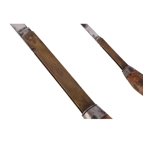 45 - Three Swedish barrel knives with treen handles, the largest 14cms long (closed) (3).