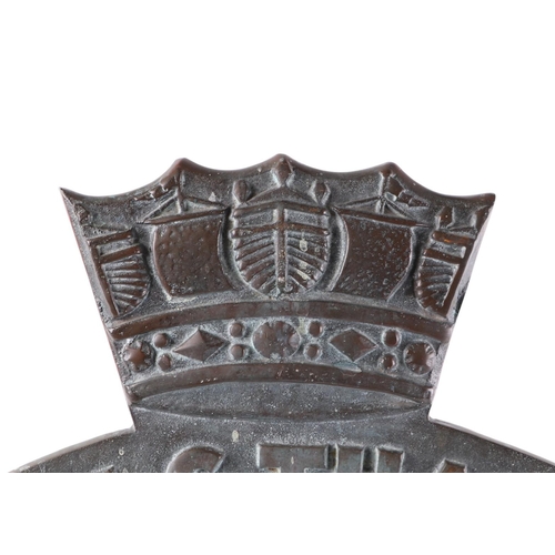 47 - A large cast bronze Naval plaque HMS Thane 'We Live Again', with inscription to verso 'Presented to ... 