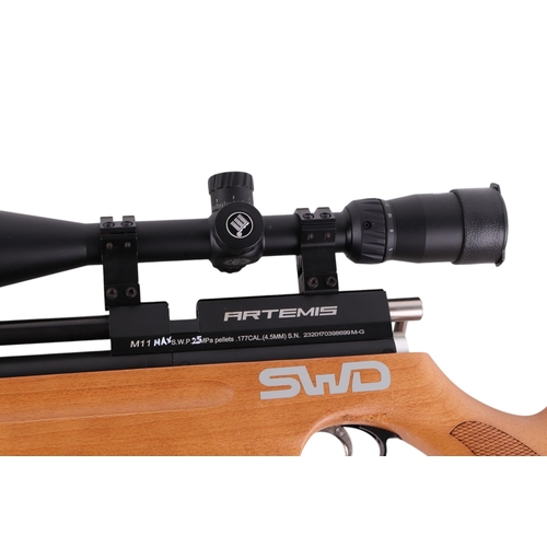 56 - An Artemis SWD .177 air rifle with telescopic sight, 116cms long.Condition ReportThis is a new old s... 